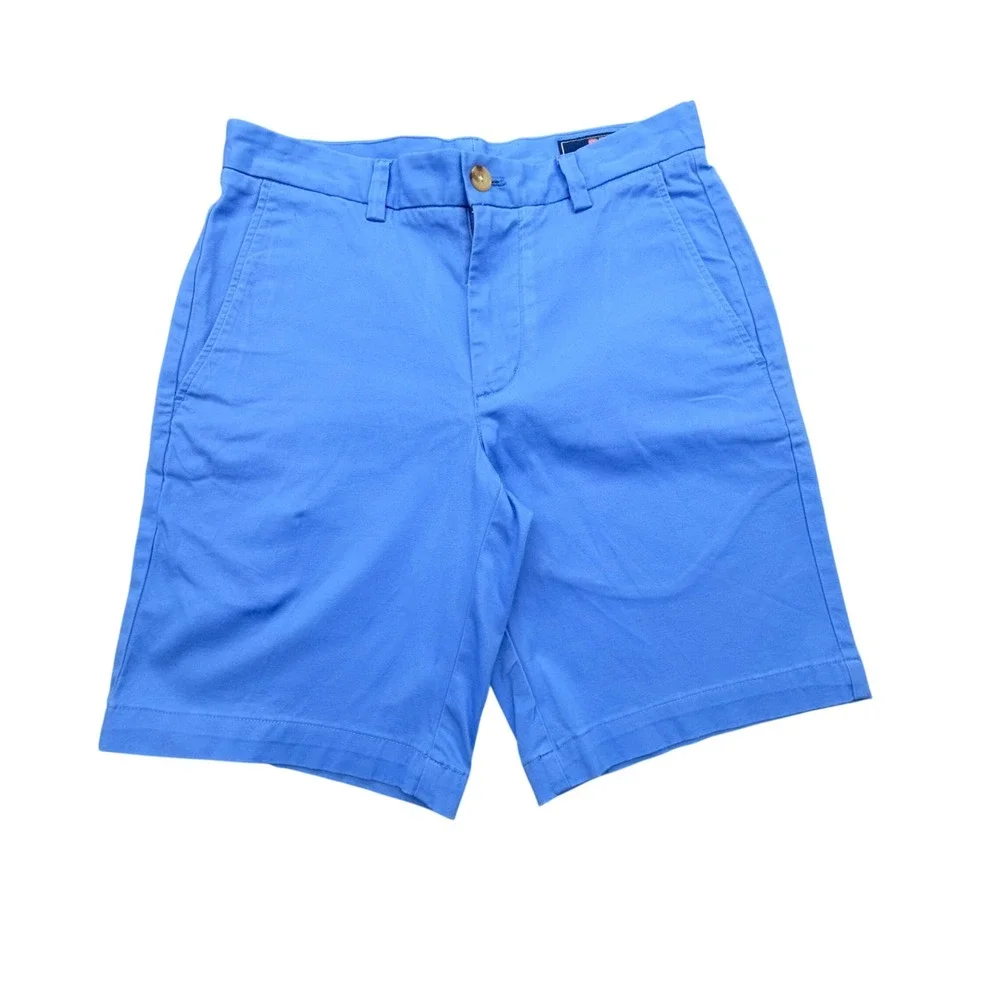 Vineyard Vines Breaker Shorts Mens 28 Blue Stretch Chino Flat Front Cotton Blend